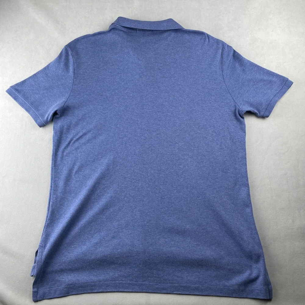 Polo Ralph Lauren Men L Blue Heathered Short Sleeve Polo Shirt Pony Preppy Daily